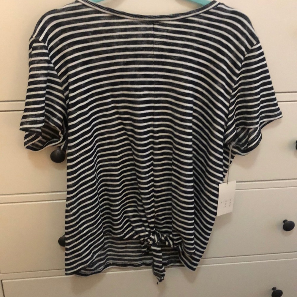 short sleeved, striped shirt